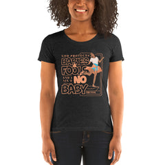 "God Protects Fools" Ladies T-Shirt (Woman Version) | Peach