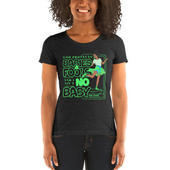 "God Protects Fools" Ladies T-Shirt (Woman Version) | Lime