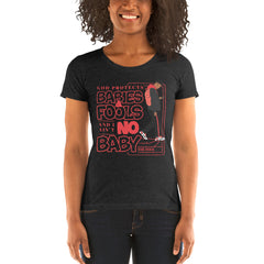 "God Protects Fools" Ladies T-Shirt (Man Version) | Red