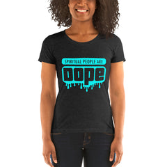 "Spiritual People" Ladies T-Shirt (Solid) | Cyan