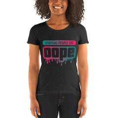 "Spiritual People" Ladies T-Shirt (Gradient) | Teal/Pink