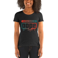 "Spiritual People" Ladies T-Shirt (Gradient) | Orange/Turquoise