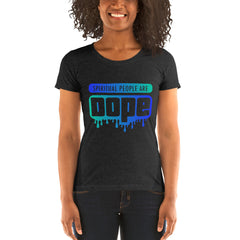 "Spiritual People" Ladies T-Shirt (Gradient) | Dark Blue/Cyan