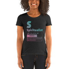 "Spiritualist" Ladies T-Shirt (Gradient) | Turquoise/Pink