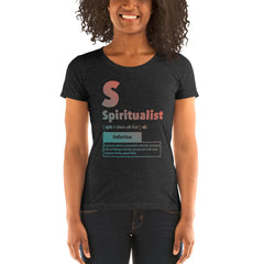 "Spiritualist" Ladies T-Shirt (Gradient) | Peach/Turquoise