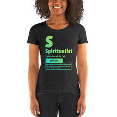 "Spiritualist" Ladies T-Shirt (Gradient) | Cyan/Yellow