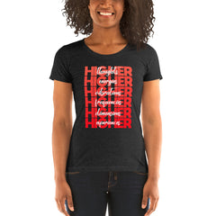 "Higher" Ladies T-Shirt (White) | Red