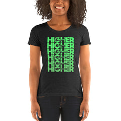 "Higher" Ladies T-Shirt (Black) | Green