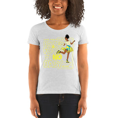 "God Protects Fools" Ladies T-Shirt (Woman Version) | Yellow