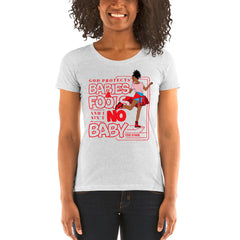 "God Protects Fools" Ladies T-Shirt (Woman Version) | Red