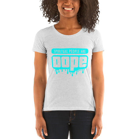 "Spiritual People" Ladies T-Shirt (Solid) | Cyan