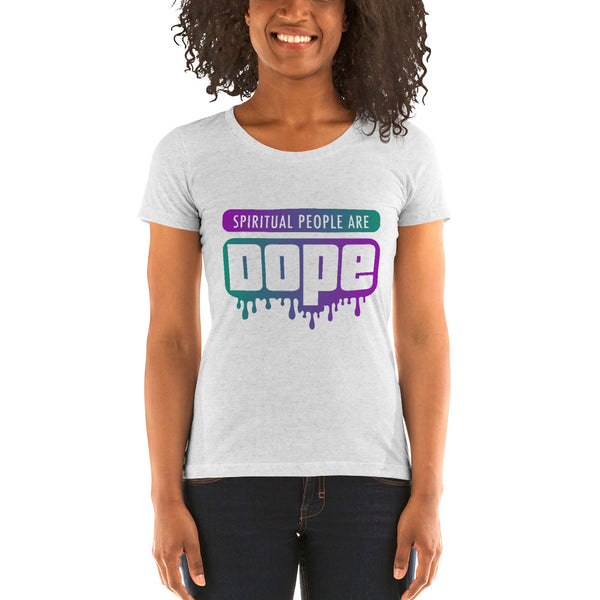 "Spiritual People" Ladies T-Shirt (Gradient) | Teal/Purple