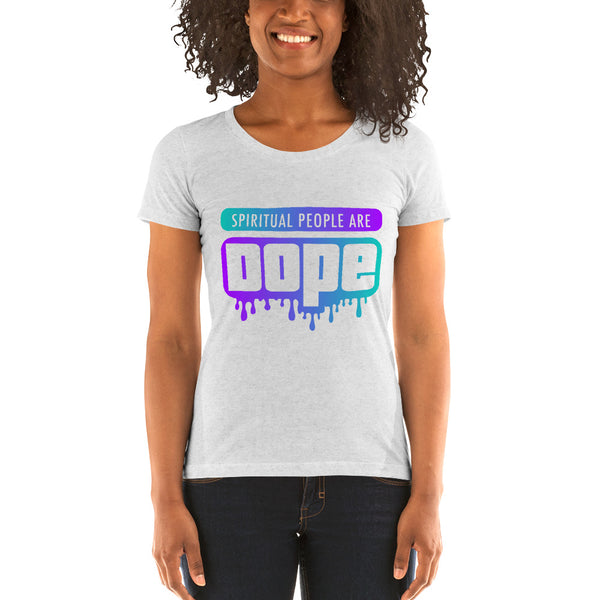 "Spiritual People" Ladies T-Shirt (Gradient) | Cyan/Purple