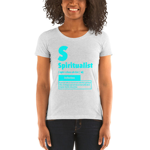 "Spiritualist" Ladies T-Shirt (Solid) | Cyan