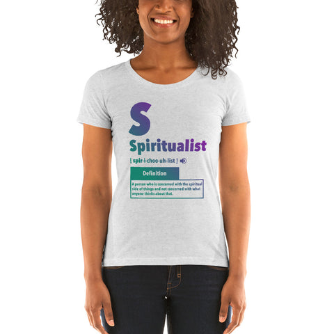 "Spiritualist" Ladies T-Shirt (Gradient) | Turquoise/Purple