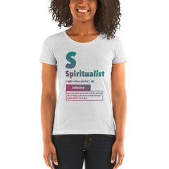 "Spiritualist" Ladies T-Shirt (Gradient) | Turquoise/Pink