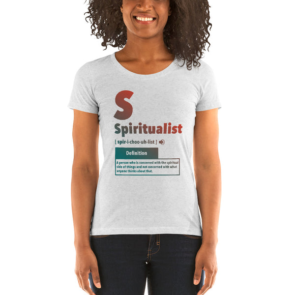 "Spiritualist" Ladies T-Shirt (Gradient) | Peach/Turquoise