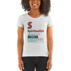 "Spiritualist" Ladies T-Shirt (Gradient) | Peach/Turquoise