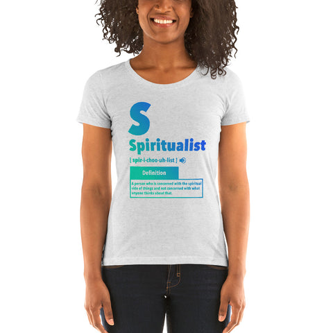 "Spiritualist" Ladies T-Shirt (Gradient) | Cyan/Blue