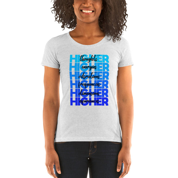 "Higher" Ladies T-Shirt (Black) | Blue