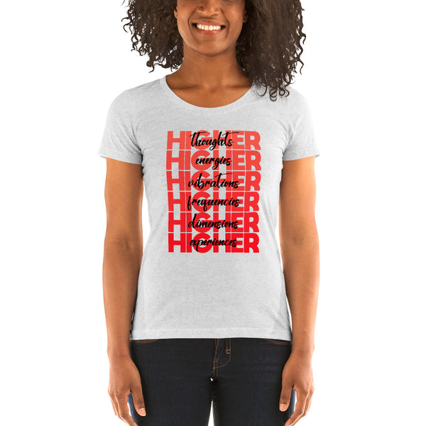 "Higher" Ladies T-Shirt (Black) | Red