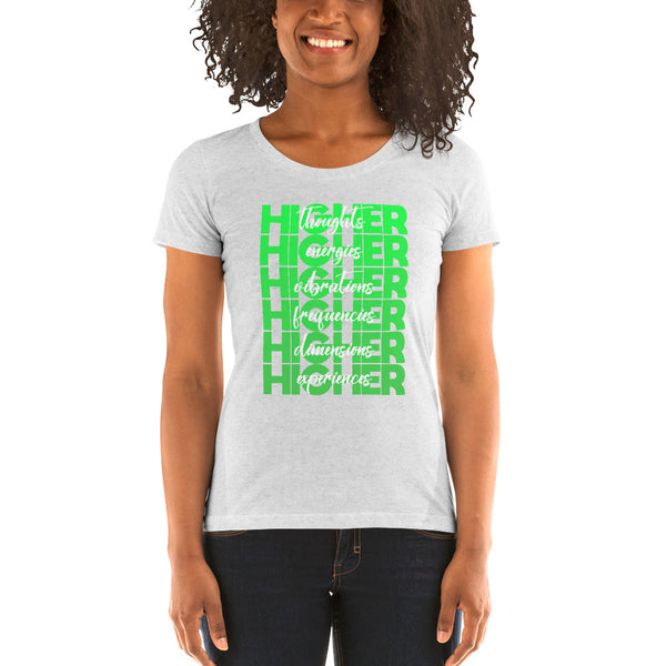 "Higher" Ladies T-Shirt (White) | Green